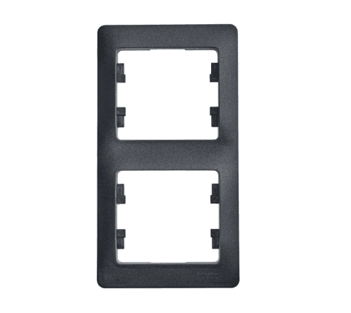 Рамка вертикальная 2-местная Schneider Electric Glossa антрацит GSL000706 для установки друг над другом