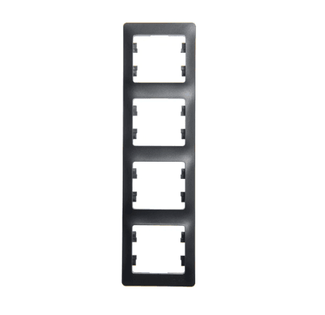 Рамка вертикальная 4-местная Schneider Electric Glossa антрацит GSL000708 для установки в столбик