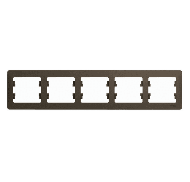 Рамка 5-местная Schneider Electric Glossa цвет шоколад GSL000805 для большого блока из пяти устройств