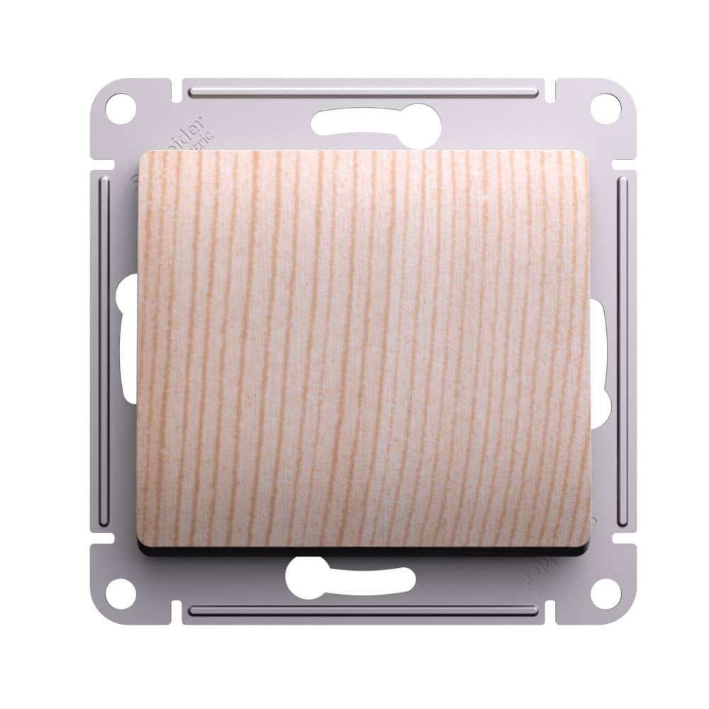 Выключатель проходной одноклавишный Schneider Electric Glossa рисунок сосна GSL001561