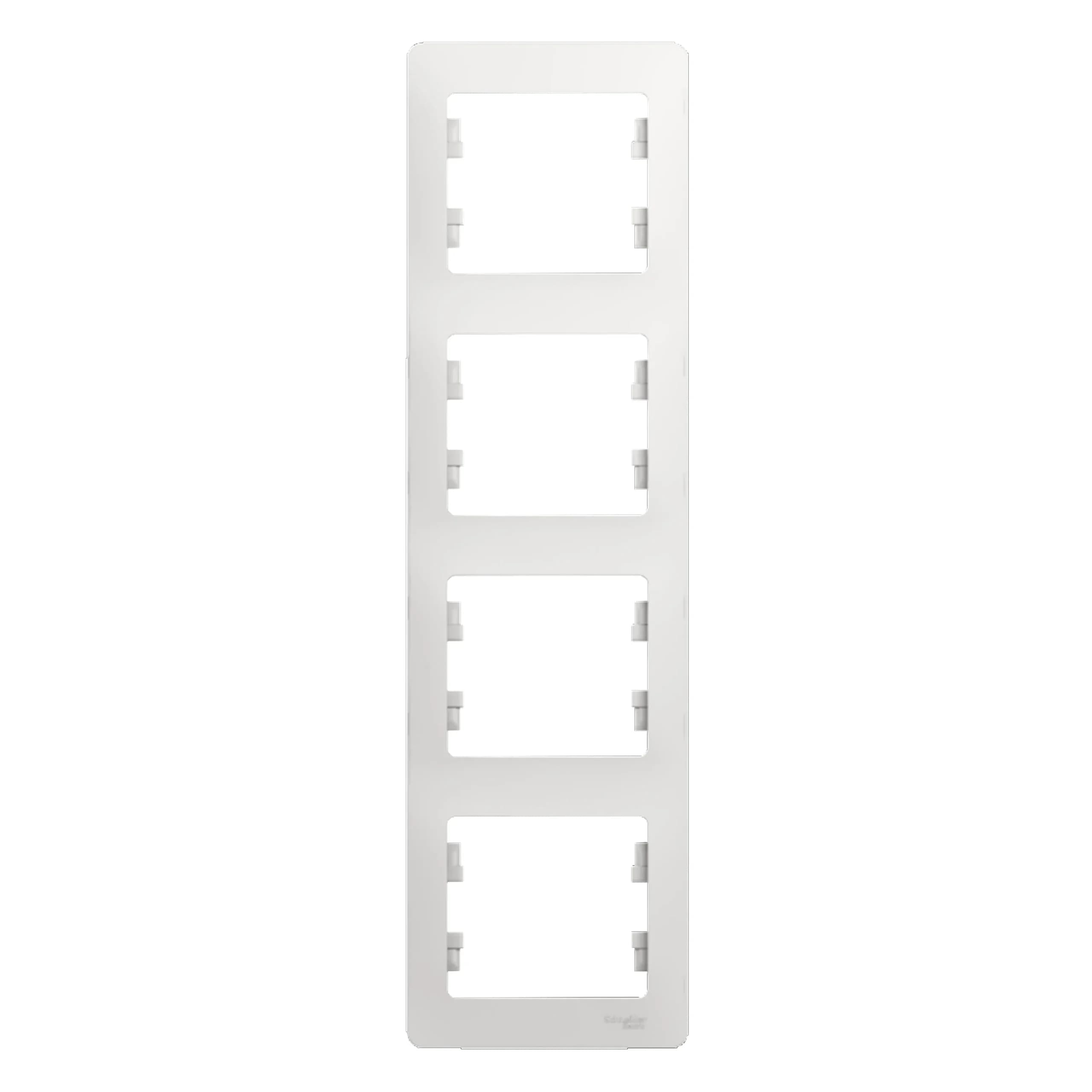 Рамка вертикальная четырехместная (4-постовая) Systeme Electric (Schneider) Glossa, цвет белый