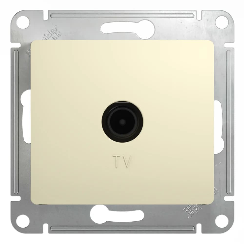 Розетка телевизионная проходная Systeme Electric (Schneider) Glossa, цвет бежевый