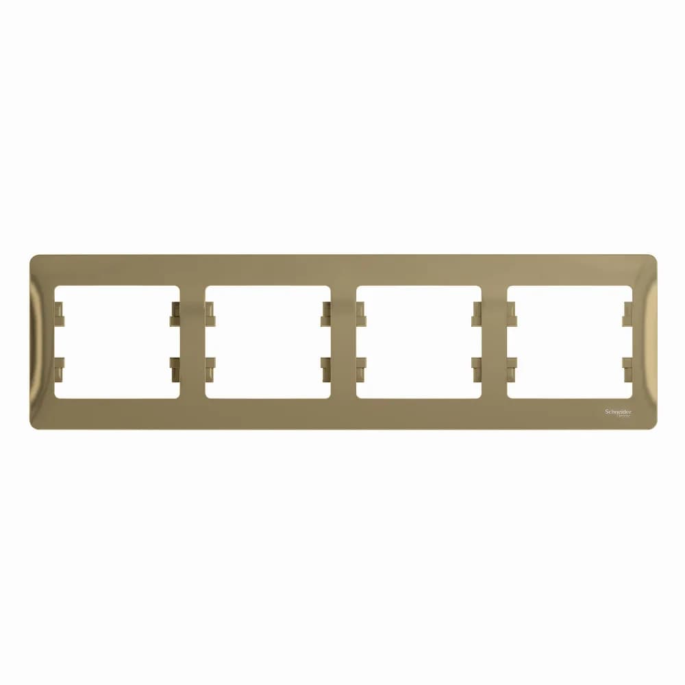 Рамка четырехместная (4-постовая) Systeme Electric (Schneider) Glossa, цвет титан