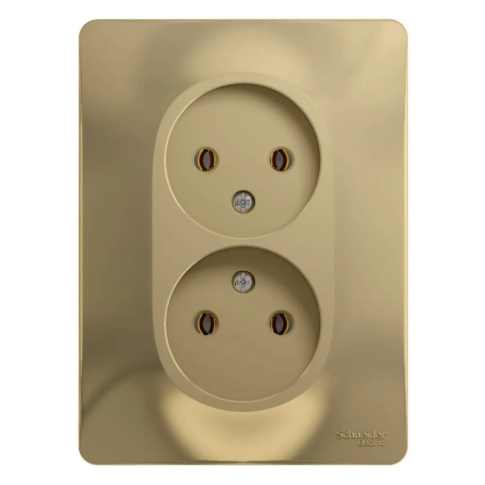 Розетка двойная силовая без заземления Systeme Electric (Schneider) Glossa, цвет титан