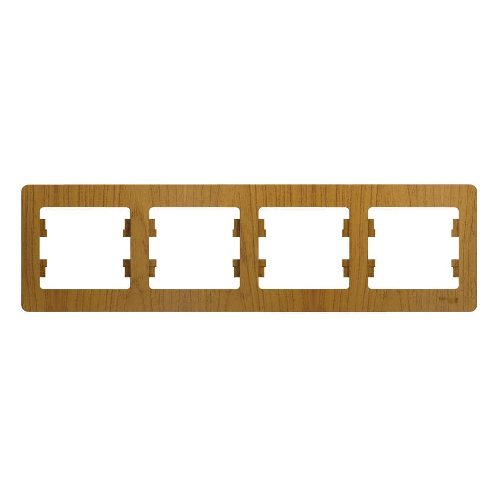 Рамка на 4 модуля для розеток и выключателей Systeme Electric (Schneider) Glossa, серия Glossa, цвет дуб, артикул GSL000504