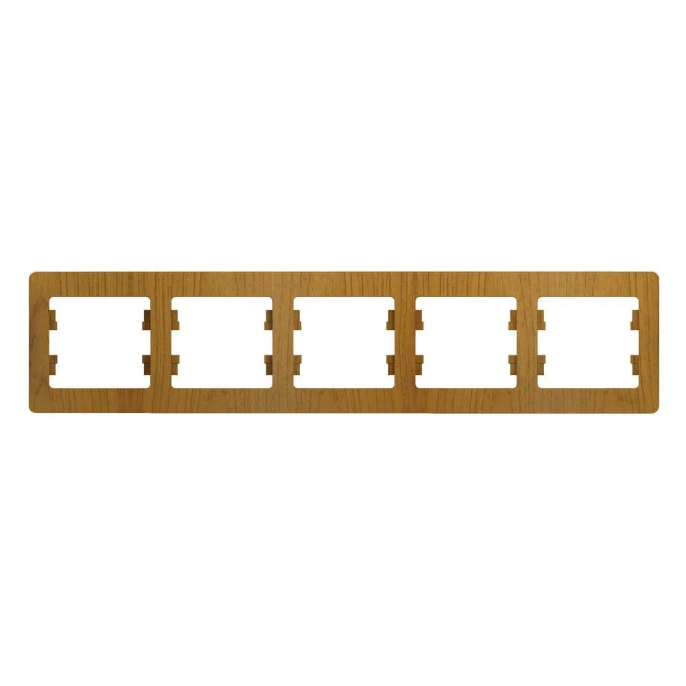 Рамка на 5 модулей для розеток и выключателей Systeme Electric (Schneider) Glossa, серия Glossa, цвет дуб, артикул GSL000505