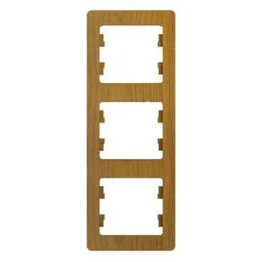 Вертикальная рамка на 3 модуля Systeme Electric (Schneider) Glossa, цвет дуб, артикул GSL000507