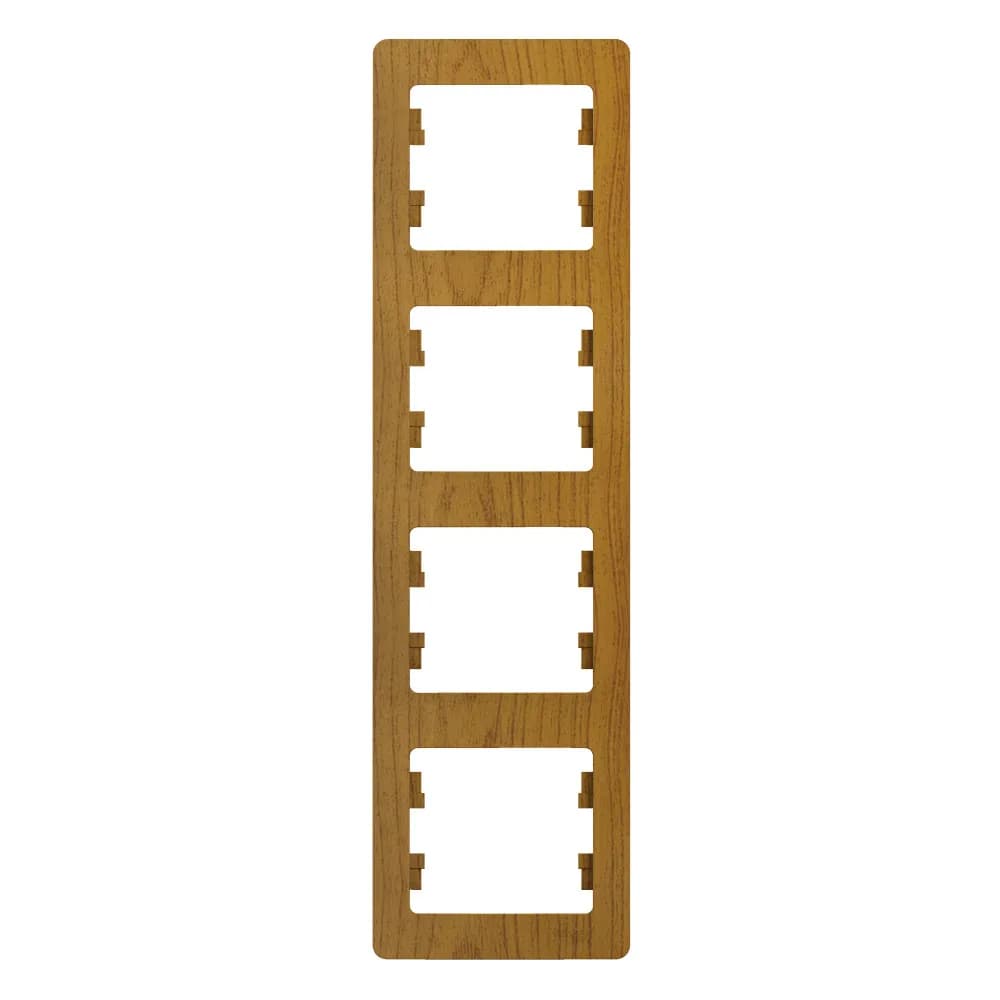 Вертикальная рамка на 4 модуля Systeme Electric (Schneider) Glossa, цвет дуб, артикул GSL000508