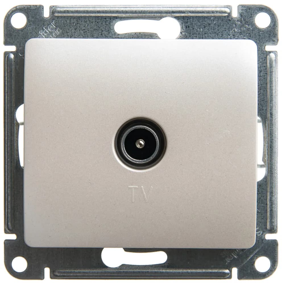 Розетка телевизионная проходная Systeme Electric (Schneider) Glossa, цвет перламутр