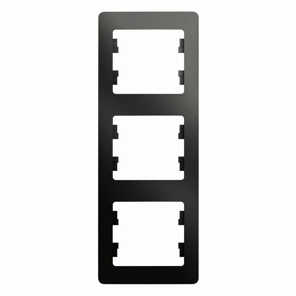 Рамка вертикальная 3-местная Schneider Electric Glossa антрацит GSL000707 для монтажа в столбик