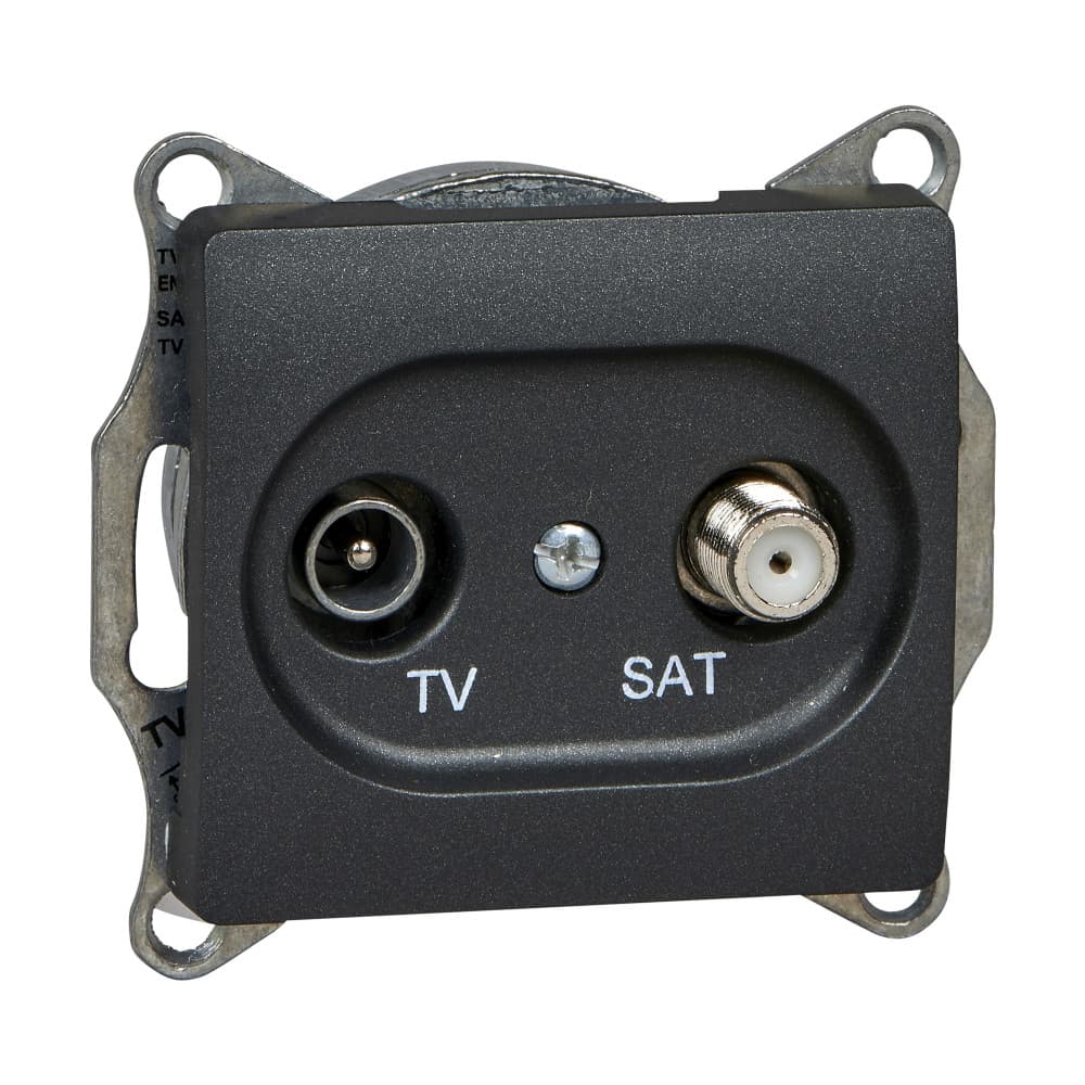 Розетка TV-SAT оконечная Schneider Electric Glossa антрацит для телевизора и спутника GSL000797