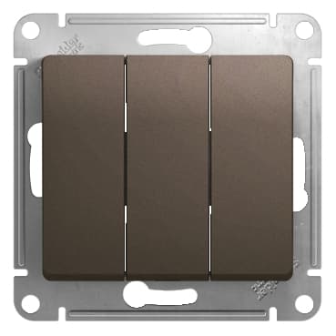 Выключатель трехклавишный Schneider Electric Glossa цвет шоколад GSL000831 для света