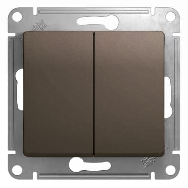 Выключатель двухклавишный Schneider Electric Glossa цвет шоколад GSL000851 для света