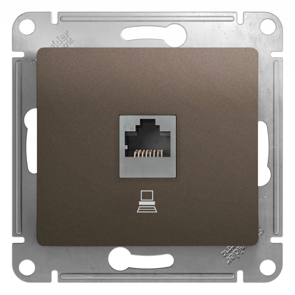 Розетка компьютерная Schneider Electric Glossa цвет шоколад RJ-45 GSL000881K