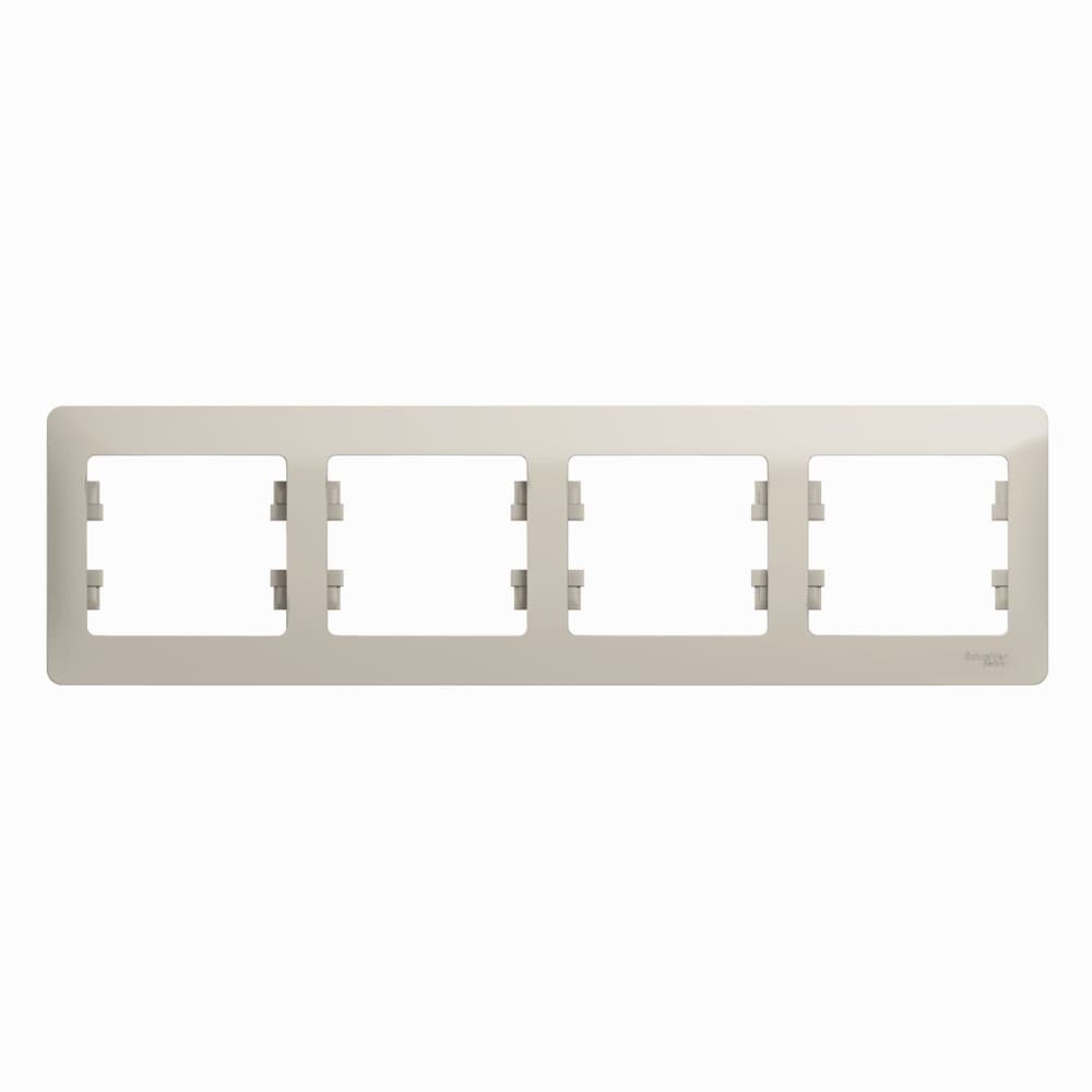 Рамка 4-местная Schneider Electric Glossa молочный цвет GSL000904 для блока из четырех устройств