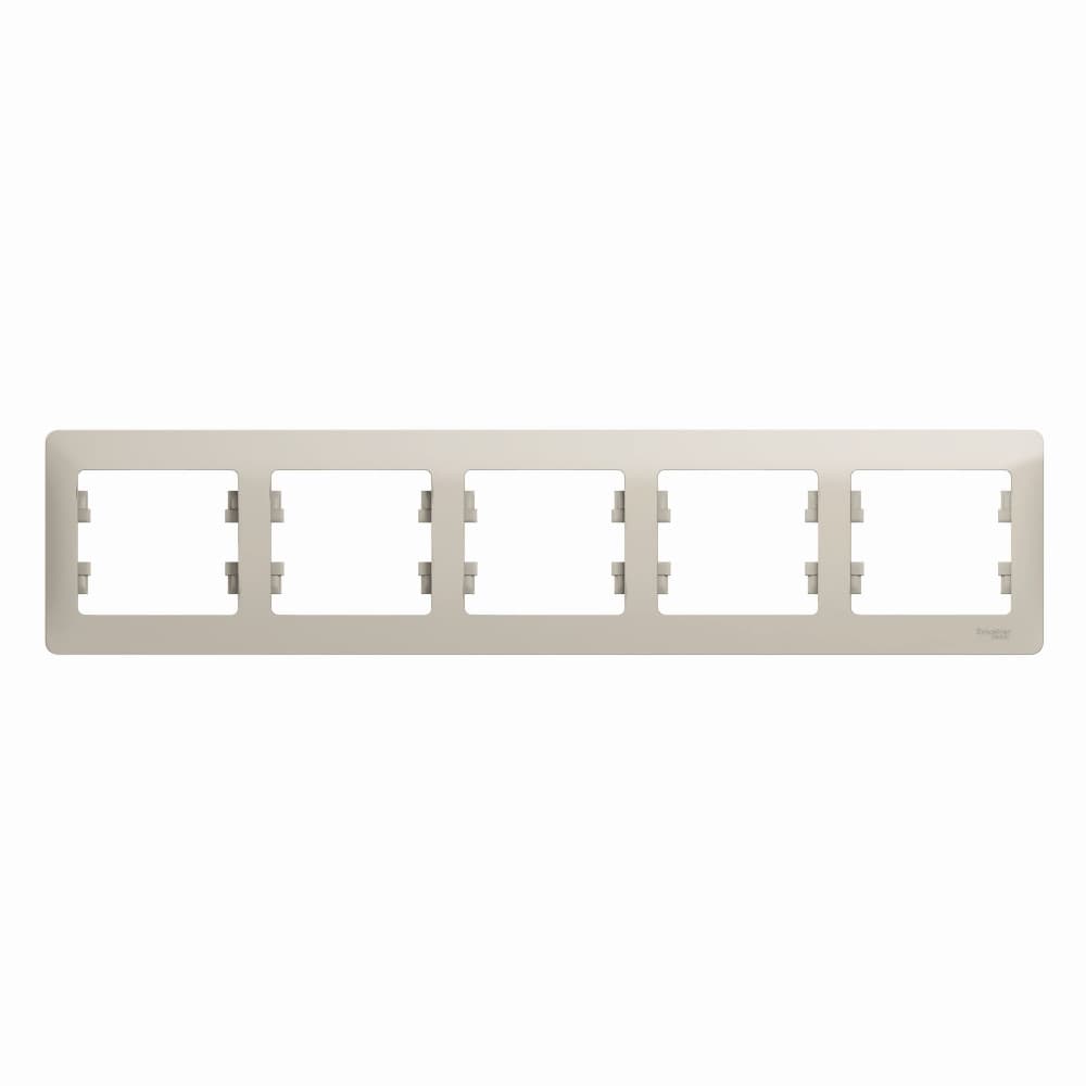 Рамка 5-местная Schneider Electric Glossa молочный цвет GSL000905 для большого блока из пяти устройств