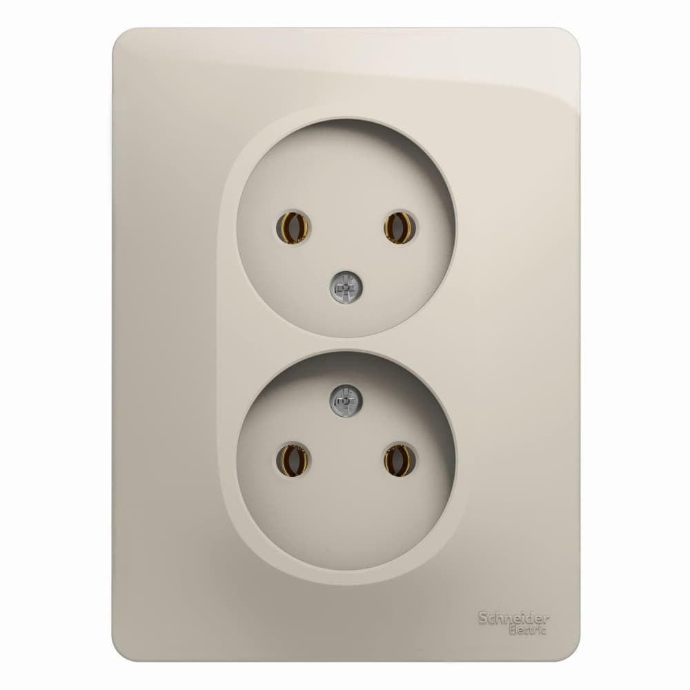 Розетка двойная без заземления Schneider Electric Glossa молочный цвет GSL000920