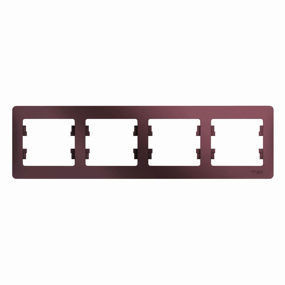 Рамка 4-местная Schneider Electric Glossa баклажановый цвет GSL001104 для блока из четырех устройств