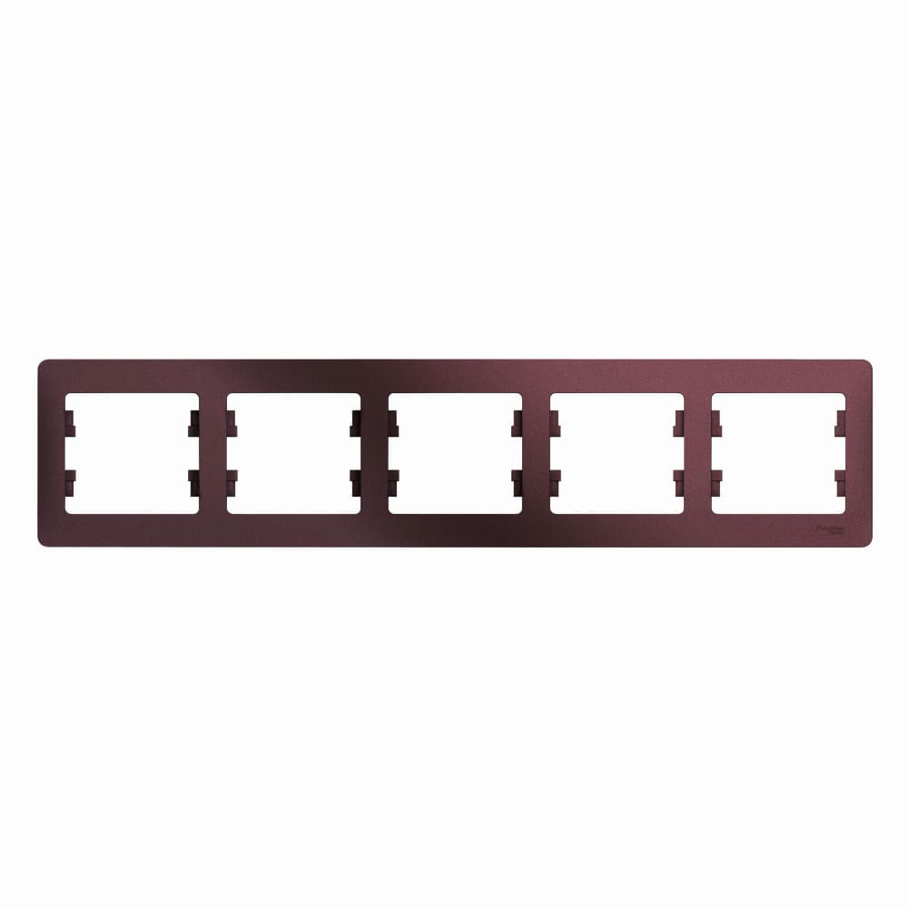 Рамка 5-местная Schneider Electric Glossa баклажановый цвет GSL001105 для большого блока из пяти устройств