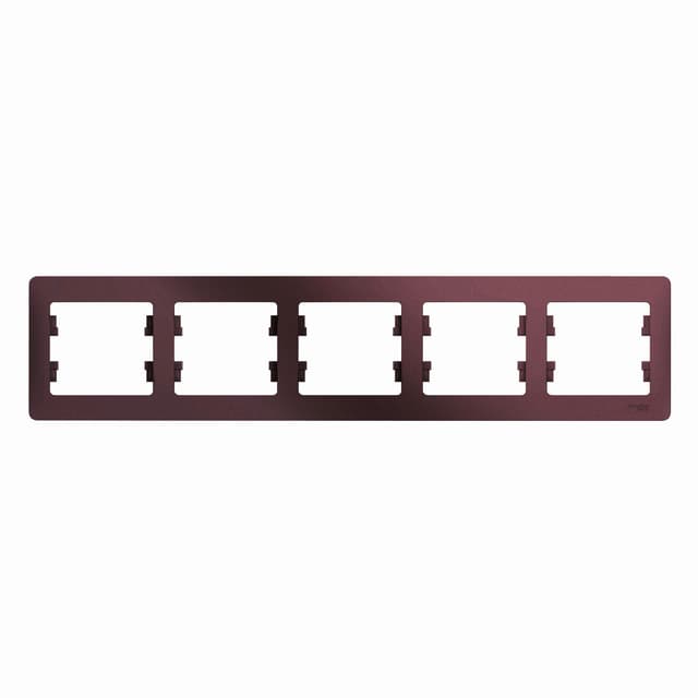 Рамка 5-местная Schneider Electric Glossa баклажановый цвет GSL001105 для большого блока из пяти устройств