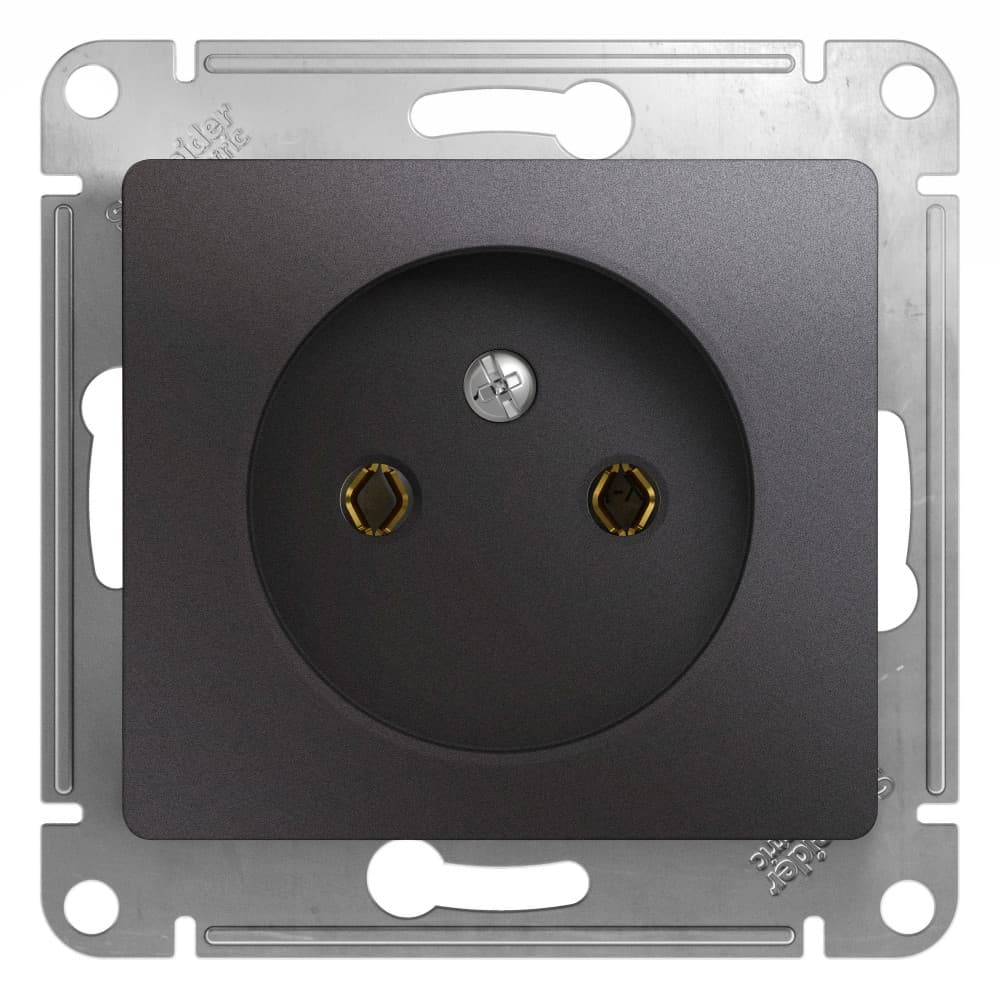 Розетка без заземления Schneider Electric Glossa цвет графит GSL001341