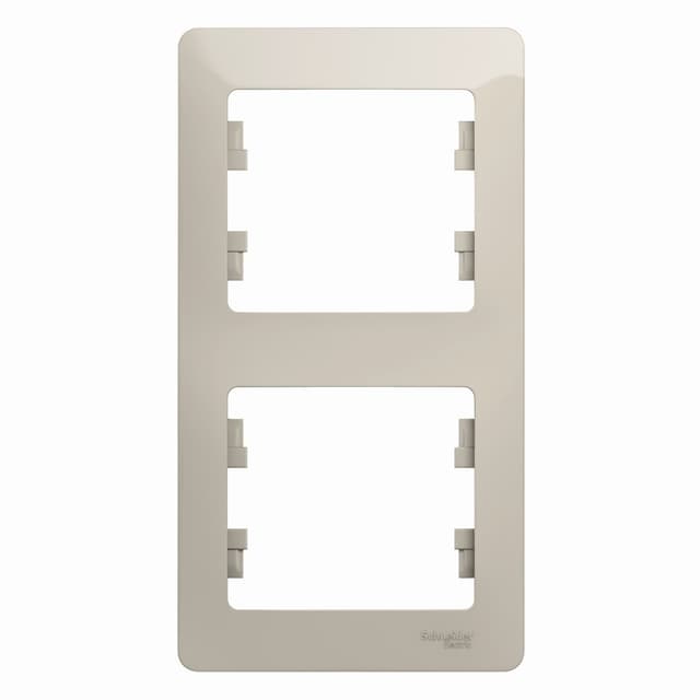 Рамка вертикальная 2-местная Schneider Electric Glossa молочный цвет GSL000906 для установки друг над другом