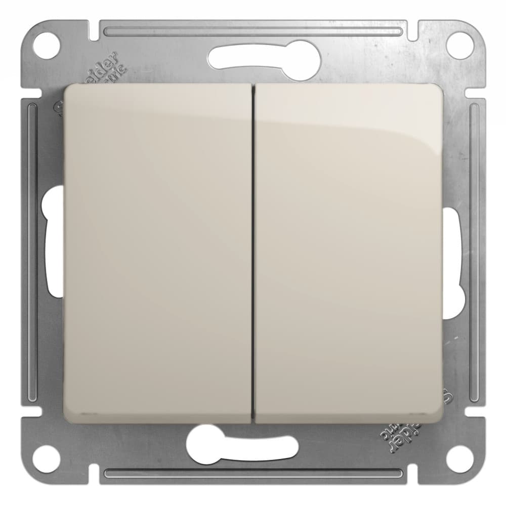 Выключатель двухклавишный Schneider Electric Glossa молочный цвет GSL000951 для света