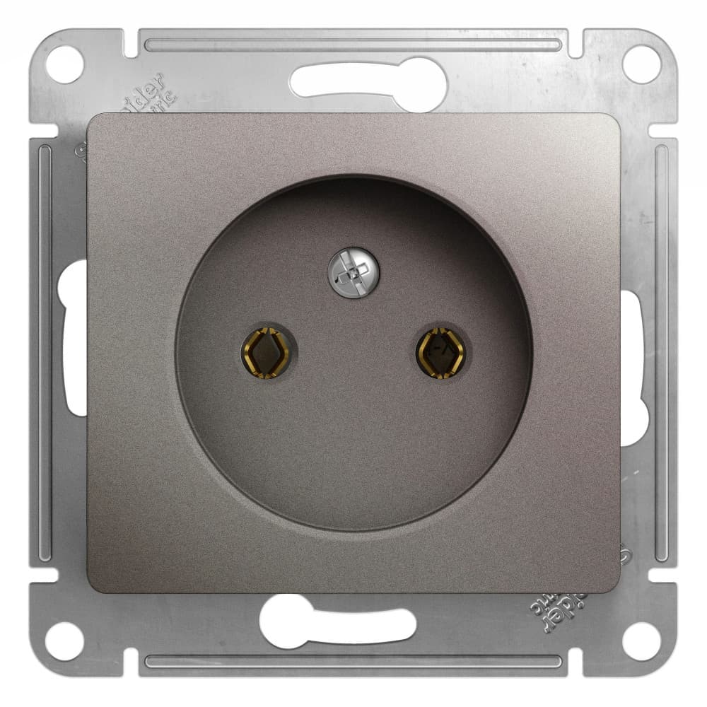 Розетка без заземления Schneider Electric Glossa цвет платина GSL001241