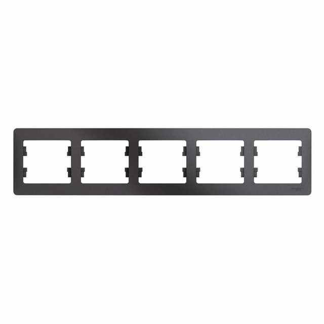 Рамка 5-местная Schneider Electric Glossa цвет графит GSL001305 для большого блока из пяти устройств