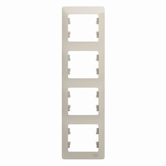 Рамка вертикальная 4-местная Schneider Electric Glossa молочный цвет GSL000908 для установки в столбик