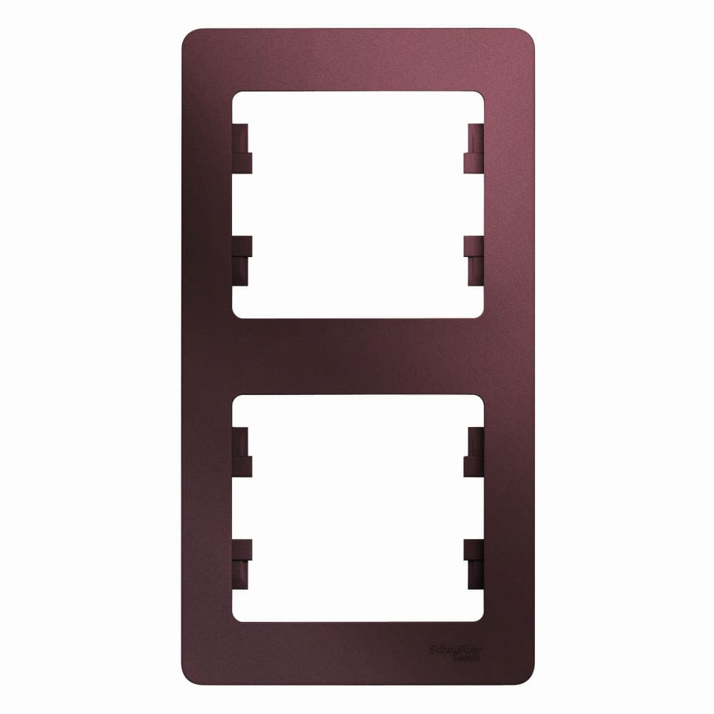 Рамка вертикальная 2-местная Schneider Electric Glossa баклажановый цвет GSL001106 для установки друг над другом