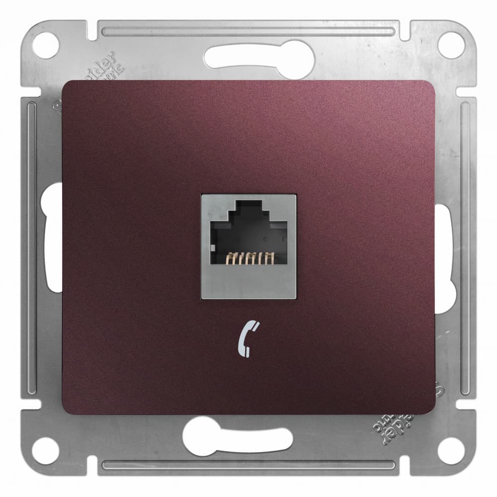 Розетка телефонная Schneider Electric Glossa баклажановый цвет RJ-11 GSL001181T