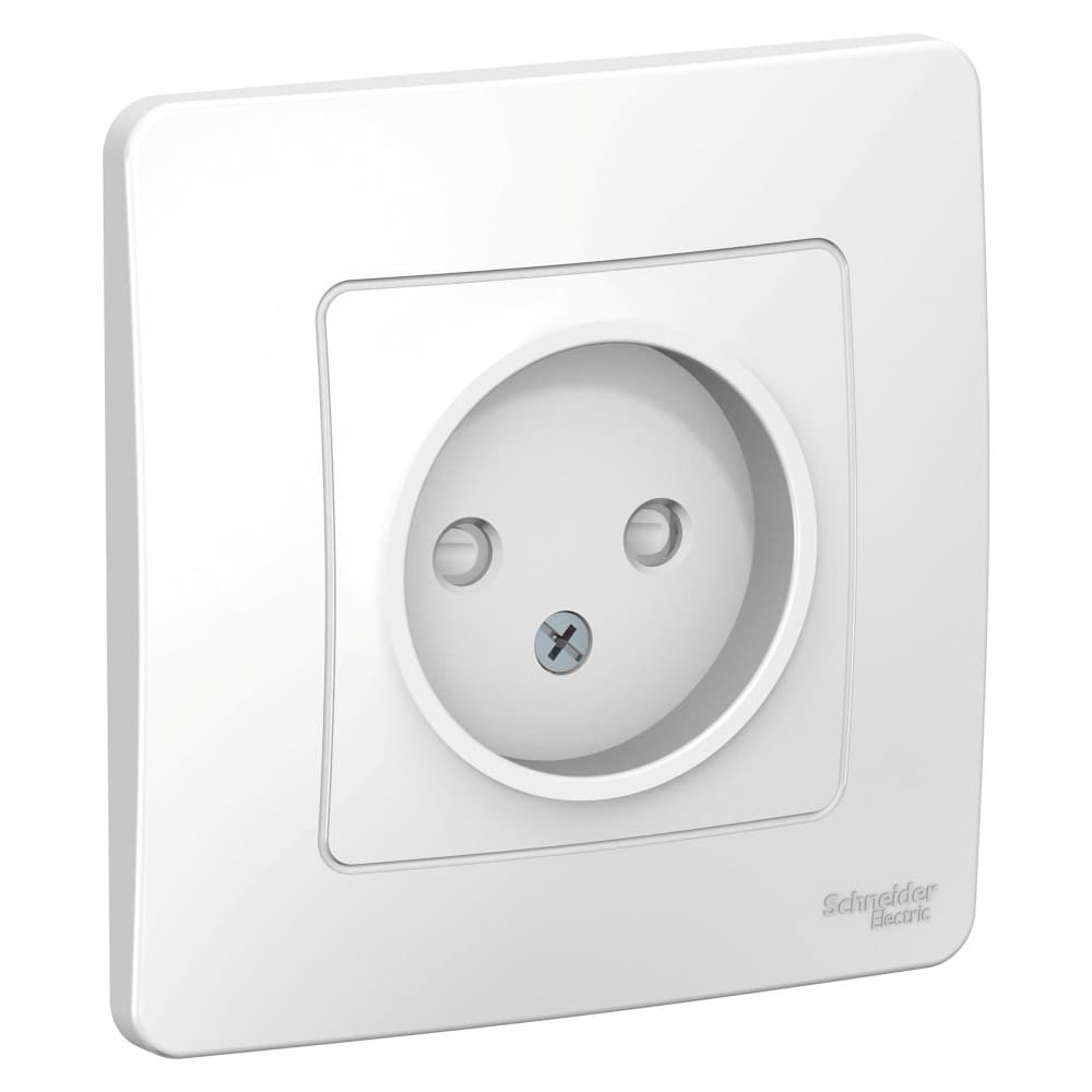 Розетка без заземления с защитными шторками Schneider Electric Blanca белый BLNRS000111