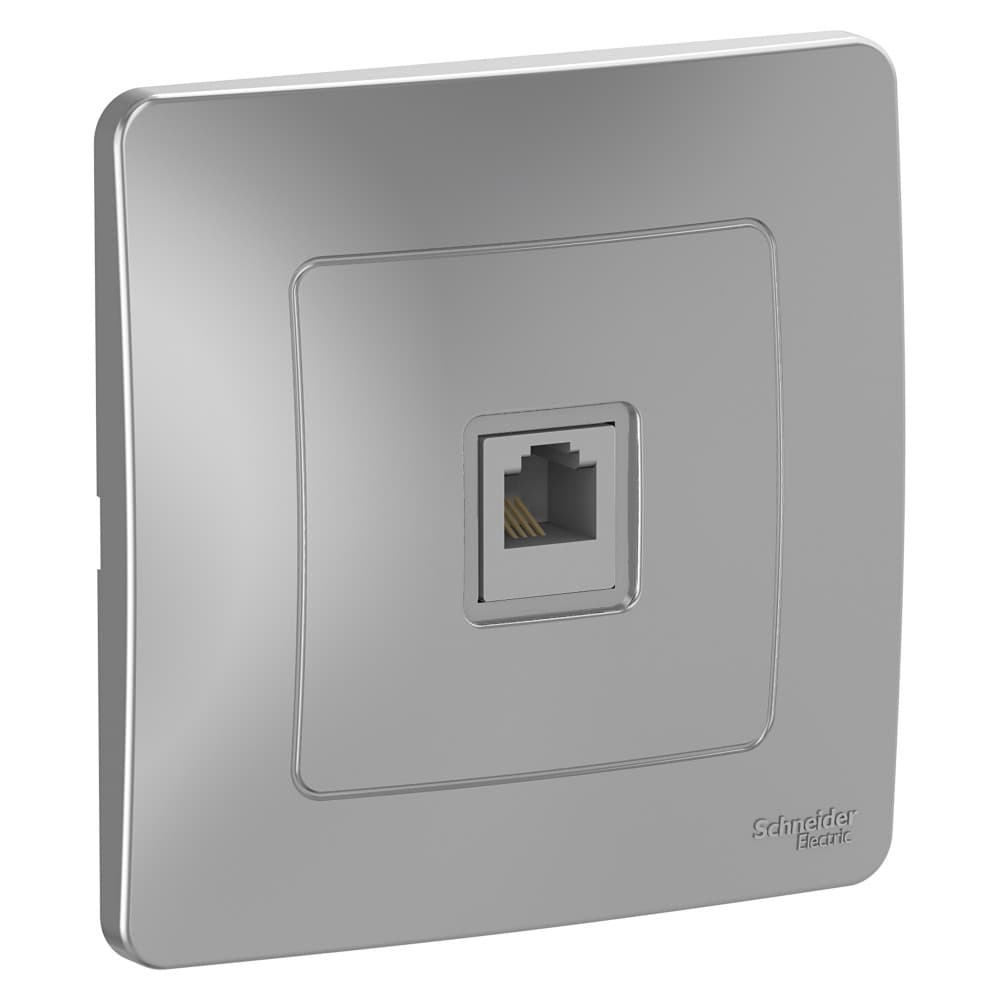 Розетка телефонная Schneider Electric Blanca алюминий RJ-11 BLNIS011003