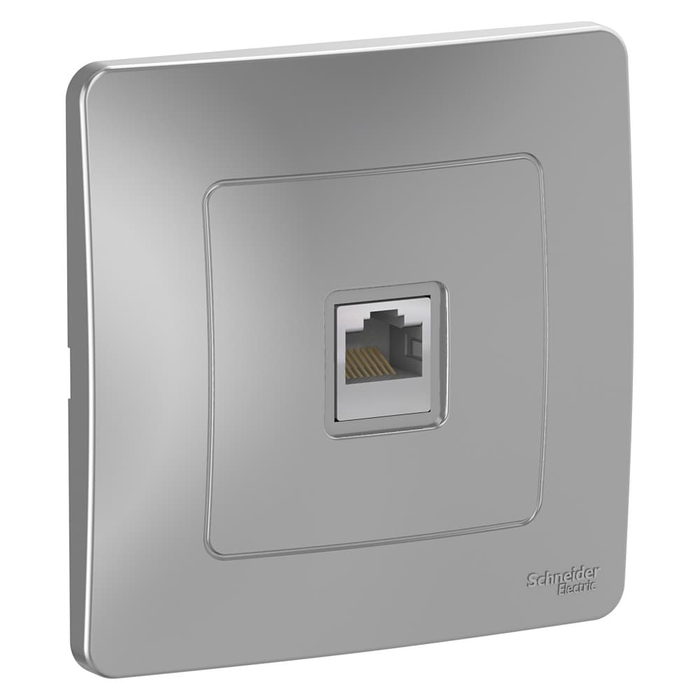 Розетка компьютерная Schneider Electric Blanca алюминий RJ-45 BLNIS045003