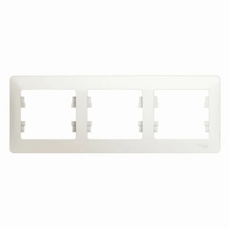 Рамка трехместная (3-постовая) Systeme Electric (Schneider) Glossa, цвет перламутр