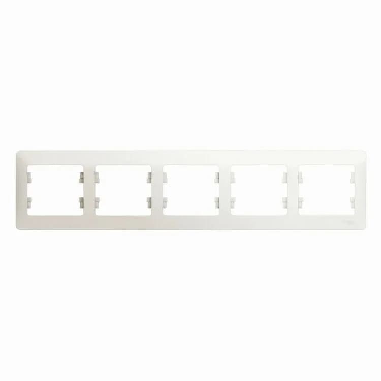 Рамка пятиместная (5-постовая) Systeme Electric (Schneider) Glossa, цвет перламутр