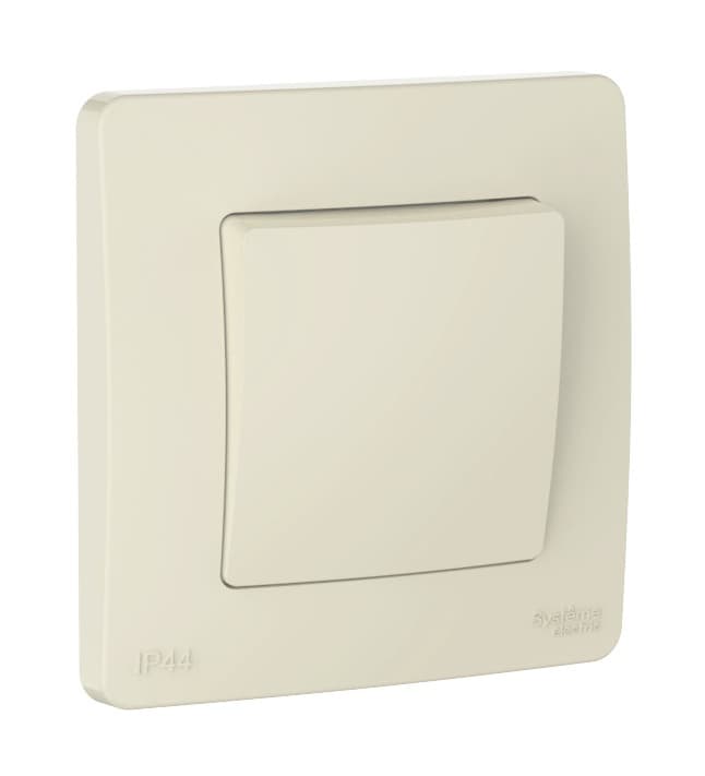 Выключатель одноклавишный проходной Systeme Electric Blanca BLNVS410602, цвет молочный, с рамкой, для управления светом из двух мест.