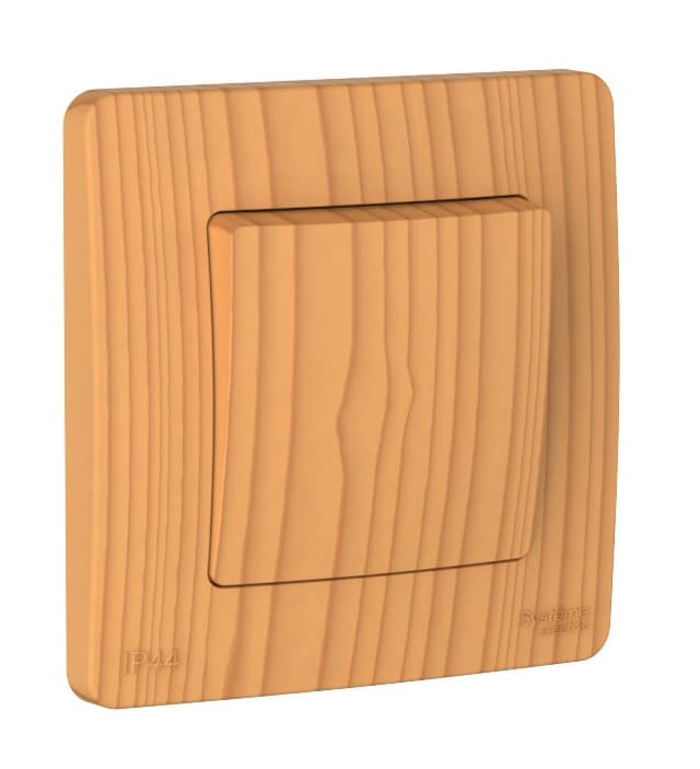 Выключатель одноклавишный проходной Systeme Electric Blanca BLNVS410605, цвет ясень, с рамкой, для управления светом из двух мест.