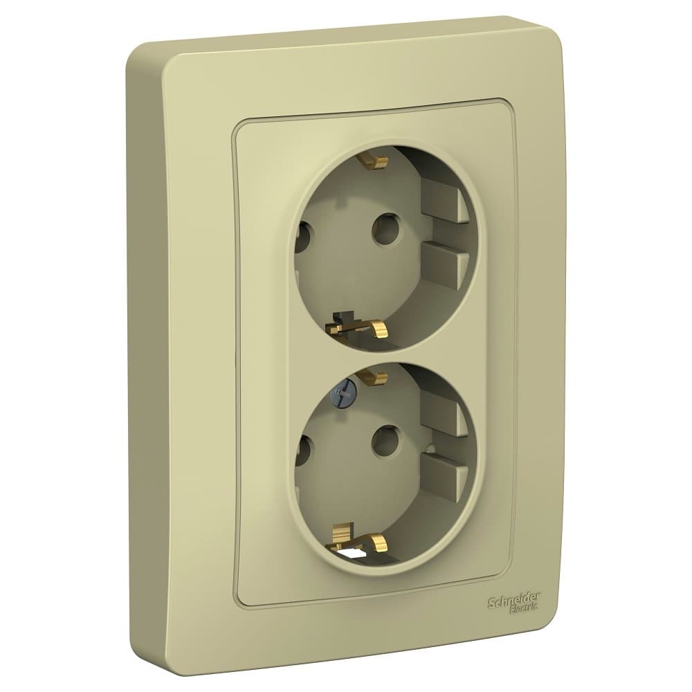 Розетка двойная с заземлением Schneider Electric Blanca бежевый BLNRS001027