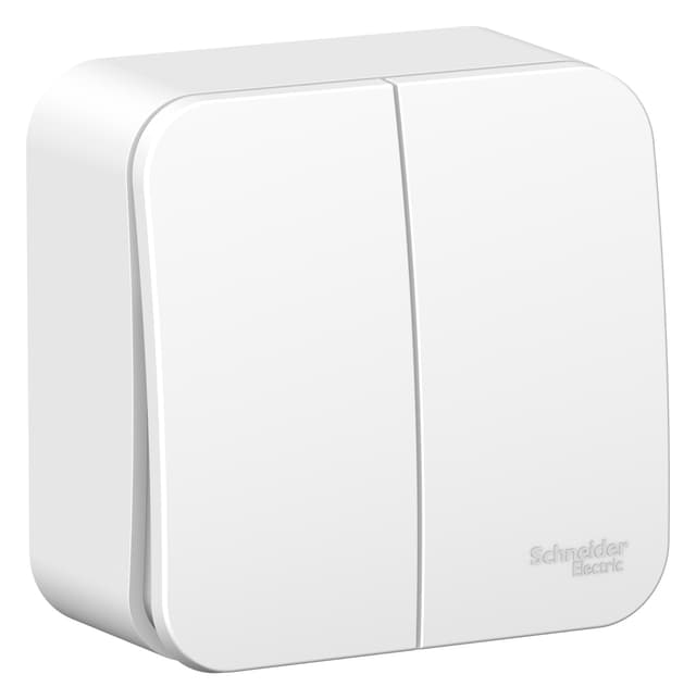 Выключатель двухклавишный Systeme Electric Blanca BLNVA065011, цвет белый, для управления двумя линиями освещения, скрытый монтаж.