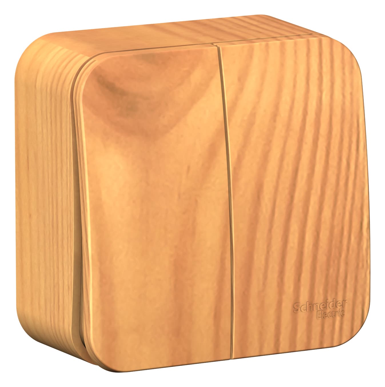 Выключатель двухклавишный Systeme Electric Blanca BLNVA105015, цвет ясень, накладной открытой установки, матовый, без подсветки, с изолирующей пластиной.