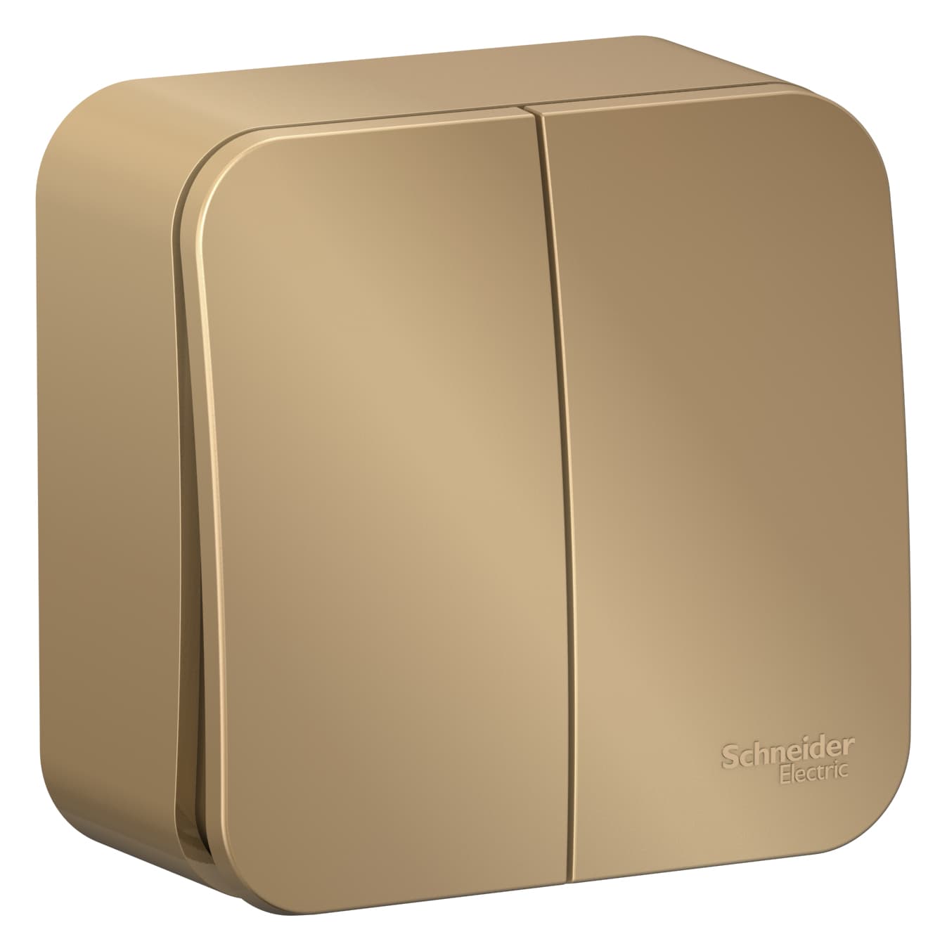 Выключатель двухклавишный Systeme Electric Blanca BLNVA105014, цвет титан, для управления двумя линиями освещения.