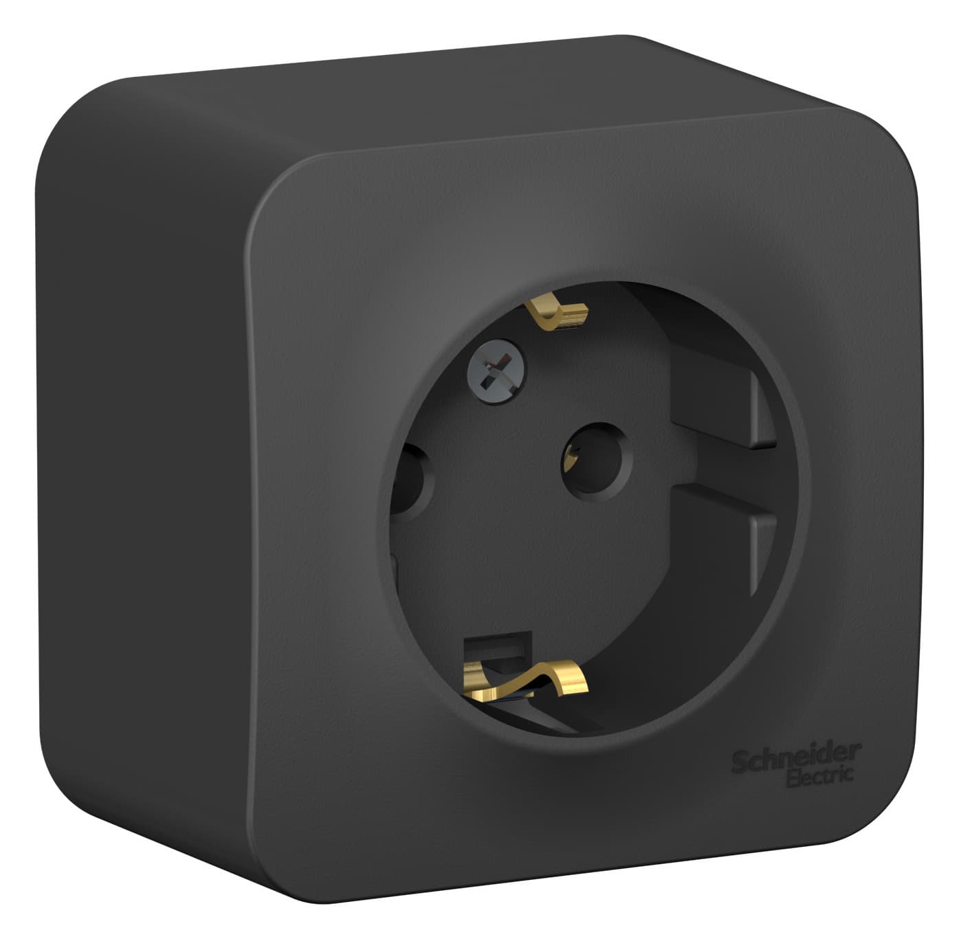 Розетка с заземлением Systeme Electric Blanca BLNRA010116, цвет антрацит, с заземляющим контактом.