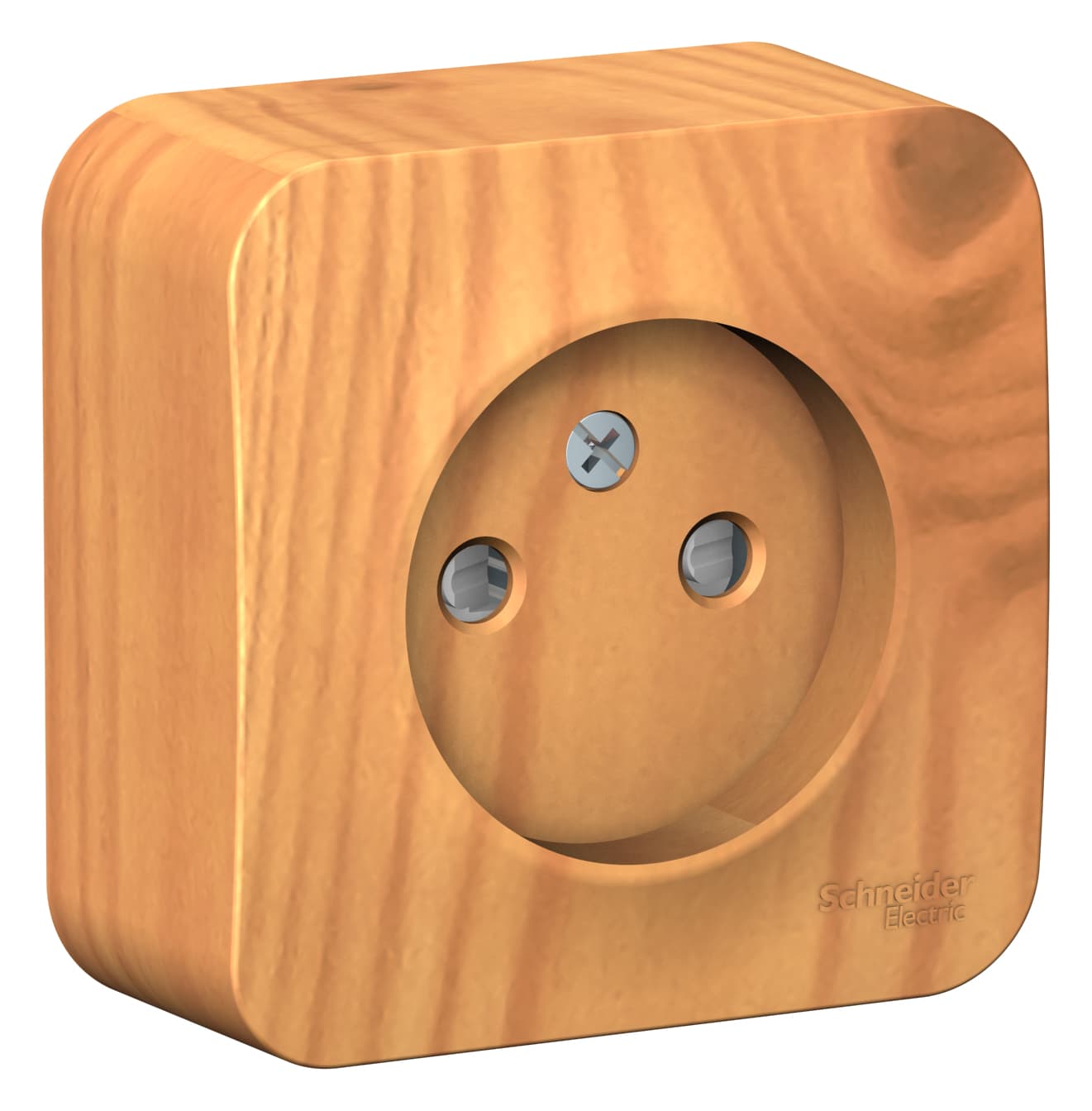 Розетка без заземления с защитными шторками Systeme Electric Blanca BLNRA001115, цвет ясень, накладная открытой установки, безопасность для детей.