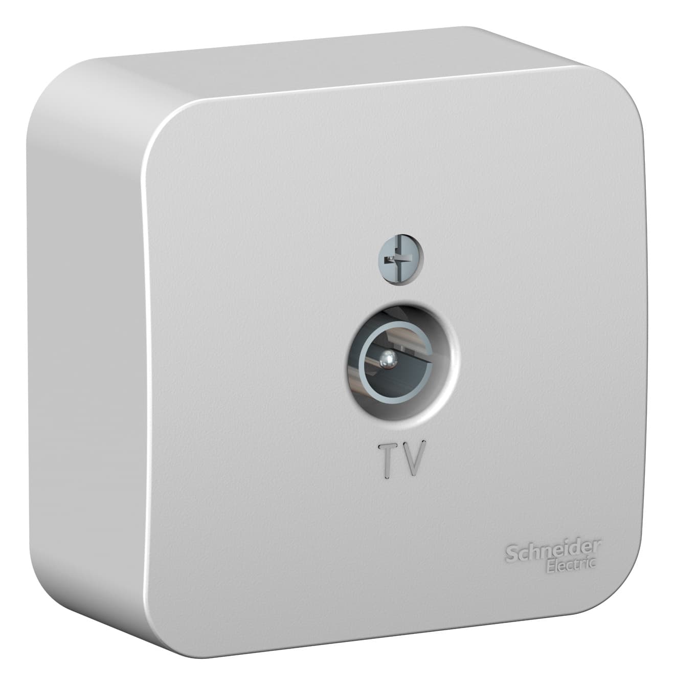 Телевизионная розетка оконечная Systeme Electric Blanca BLNTA000013, цвет алюминий, для антенны, для скрытого монтажа, металлический дизайн.