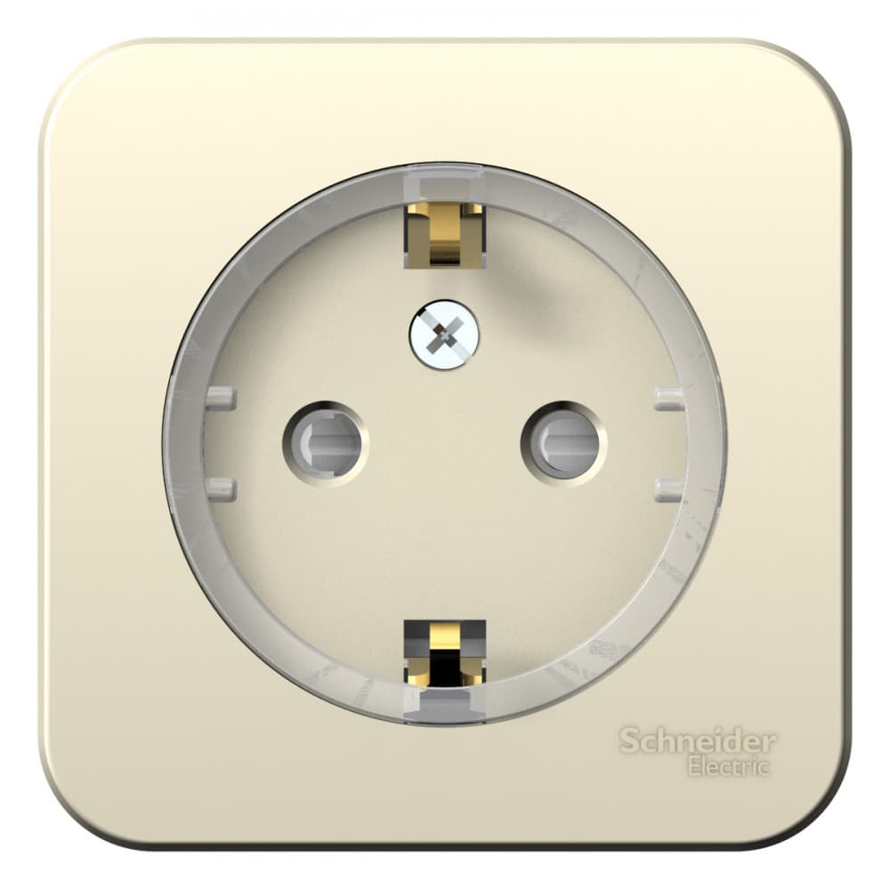 Розетка с заземлением и защитными шторками Systeme (Schneider) Electric Blanca BLNRA111112 (молочный)