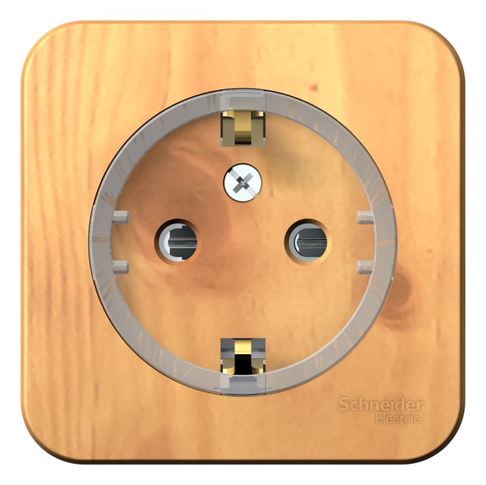 Розетка с заземлением и защитными шторками Systeme (Schneider) Electric Blanca BLNRA111115 (ясень)