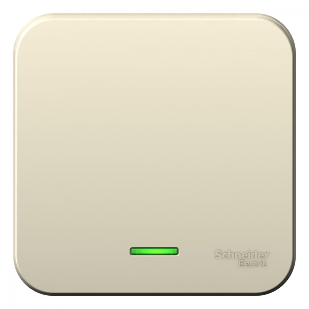 Выключатель одноклавишный проходной с подсветкой Systeme Electric Blanca BLNVA106112, цвет молочный.