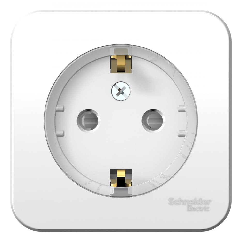 Розетка с заземлением и защитными шторками Systeme Electric Blanca BLNRA111111, цвет белый, защита от детей, для скрытого монтажа.